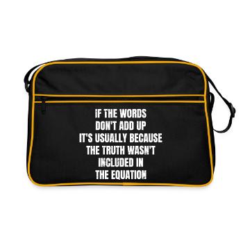 if the words don't add up it's usually because - Retro Tasche - Schwarz/Gold - Vorne