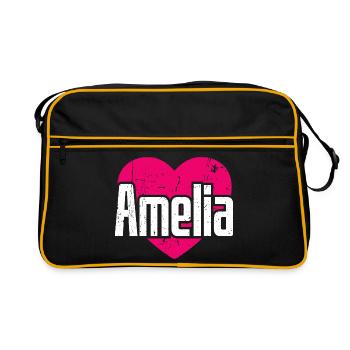 J’aime Amelia Coeur rose J’aime Amelia - Sac Retro - noir/or - Devant