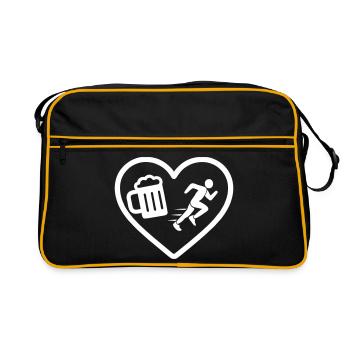 Humour de course de Heart Beer - Sac Retro - noir/or - Devant