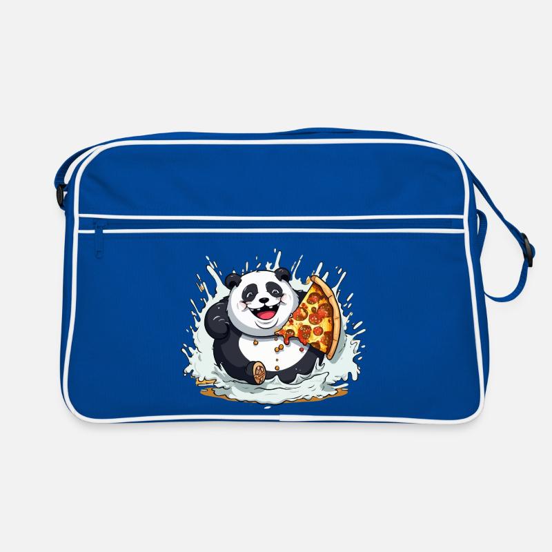 Dessin animé Panda Pizza Splash Sac Retro