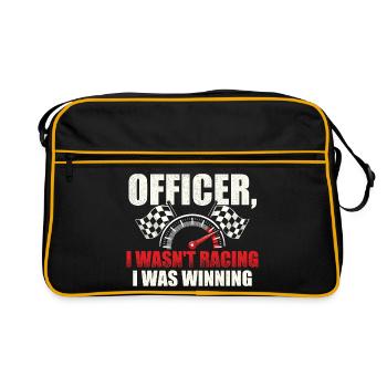 Officer, ich bin nicht gefahren, ich habe gewonnen. - Retro Tasche - Schwarz/Gold - Vorne