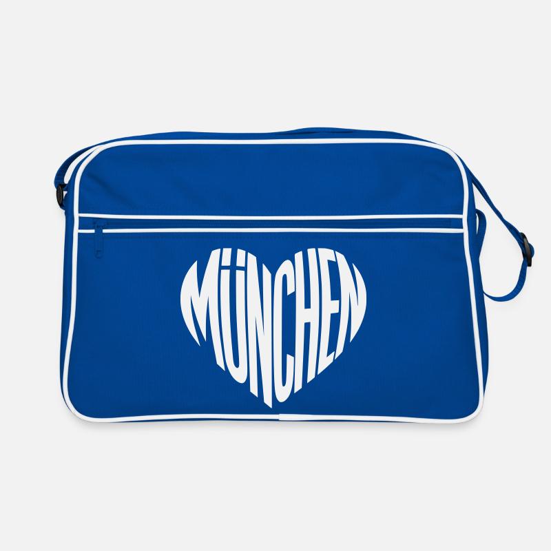 Silhouette de cœur de Munich - Variable de couleur du design Sac Retro