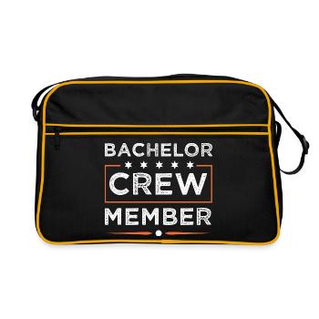 Bachelor Crew - Retro Tasche - Schwarz/Gold - Vorne