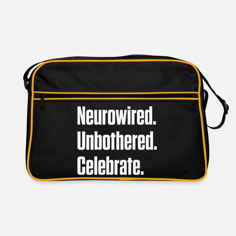 Neurowired. Unbothered. Celebrate. ND Pride Retro Bag