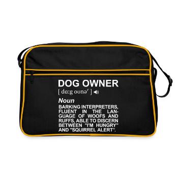 Dog Owner Description - Retro Bag - black/gold - Front