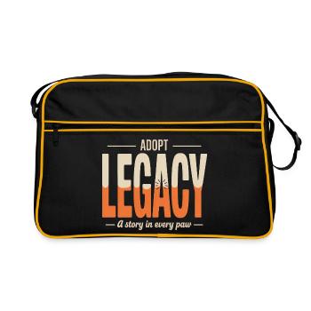 Adopt Legacy: Eine Geschichte in jeder Pfote - Retro Tasche - Schwarz/Gold - Vorne