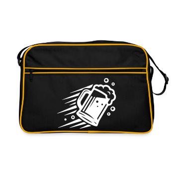 Wheat Beer Beer Glass Icon - Retro Bag - black/gold - Front