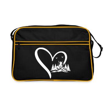 Randonnée Lover Montagne Randonnée Cœur Amoureuse de la Montagne - Sac Retro - noir/or - Devant