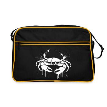 Crabe Splash Grunge Blanc - Sac Retro - noir/or - Devant