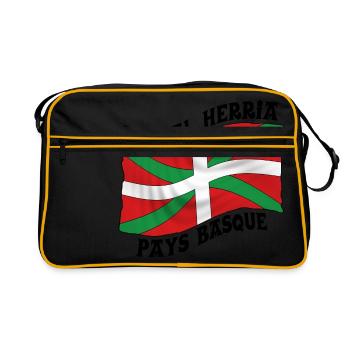 Drapeau Basque Ikurriña - Sac Retro - noir/or - Devant