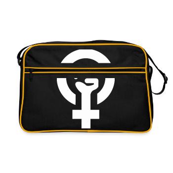 Weibliches Symbol - Retro Tasche - Schwarz/Gold - Vorne