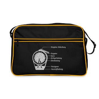 Pyro Feuerwerk Shell Funktion - Retro Tasche - Schwarz/Gold - Vorne