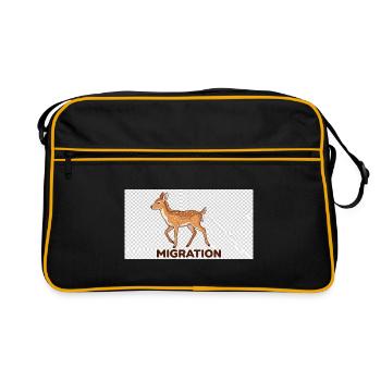 Illustration des cerfs migrateurs - Sac Retro - noir/or - Devant