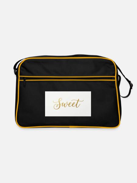 Goldene Script-Schrift Sweet - Retro Tasche - Schwarz/Gold