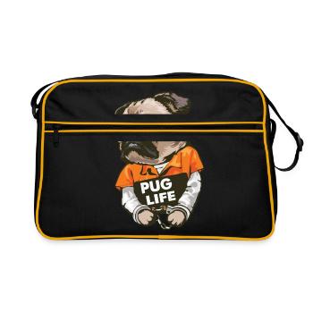 Pug Pug Life Design - Retro Bag - black/gold - Front