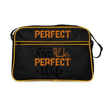 Perfect Tea And Perfect Wife Tea Lover Tea Drinkin - Retro Tasche - Schwarz/Gold - Vorne
