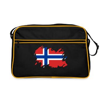 Norwegen Flagge Farbfleck Klecks Fleck Vintage - Retro Tasche - Schwarz/Gold - Vorne