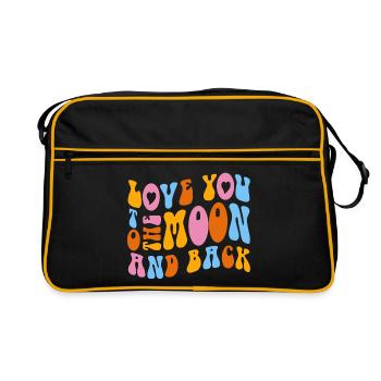 Je t’aime jusqu’à la lune et retour. Le véritable amour # - Sac Retro - noir/or - Devant