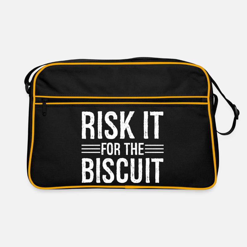 risk it for the biscuit - Retro Bag - black/gold