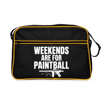 Les week-ends, c’est pour le paintball - Sac Retro - noir/or - Devant