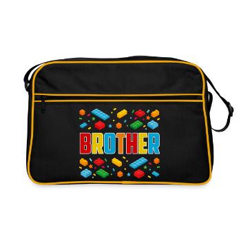 Frère brique constructeur Créatif Famille Bloc Amoureux - Sac Retro - noir/or - Devant