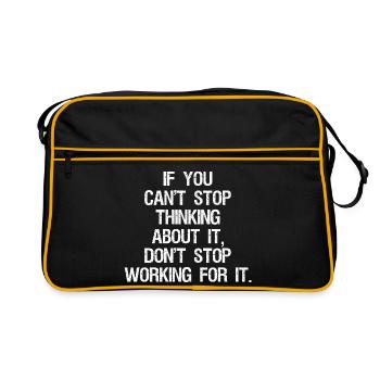 Si tu n’arrêtes pas d’y penser, ne t’arrête pas - Sac Retro - noir/or - Devant