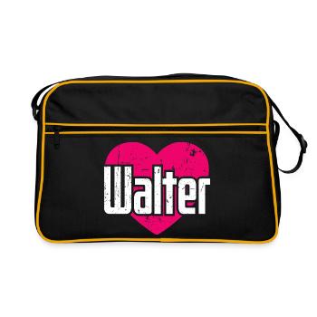 J’adore Walter Cœur Rose J’aime Walter - Sac Retro - noir/or - Devant