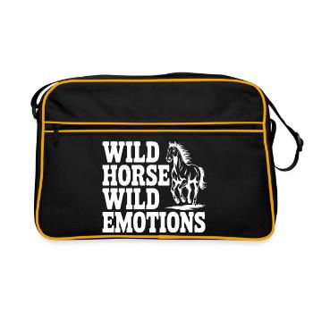 Wildpferd, wilde Gefühle - Retro Tasche - Schwarz/Gold - Vorne