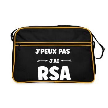 J'peux pas j'ai RSA – humour social - Sac Retro - noir/or - Devant