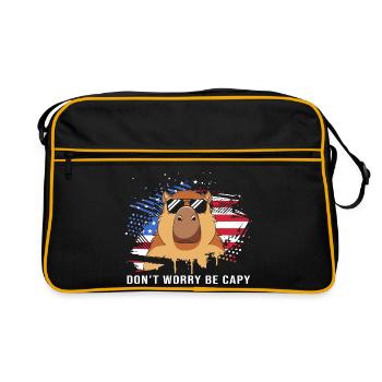 Capybara - Retro Tasche - Schwarz/Gold - Vorne