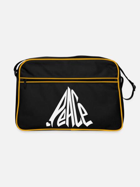 Lettrage en forme de cœur Peace Graffiti - Sac Retro - noir/or - Devant