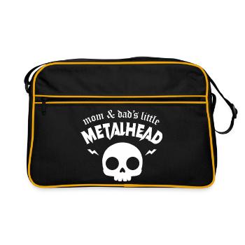 le petit metalleux de maman et papa metal musique - Sac Retro - noir/or - Devant