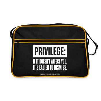Privilege Quote Check Your Blind Spots - Retro Bag - black/gold - Front
