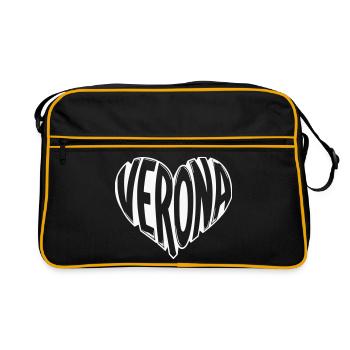 Typographie du cœur de Vérone - Sac Retro - noir/or - Devant