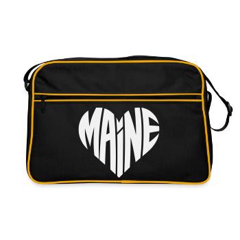 Conception de fautes de frappe de cœur dans le Maine - Sac Retro - noir/or - Devant