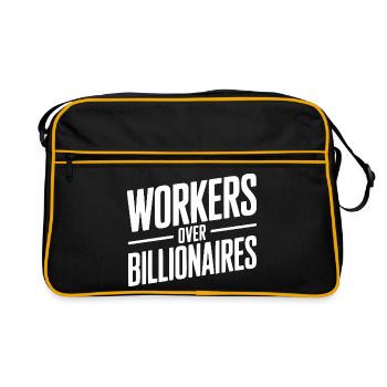 Travailleurs plutôt que milliardaires - Sac Retro - noir/or - Devant