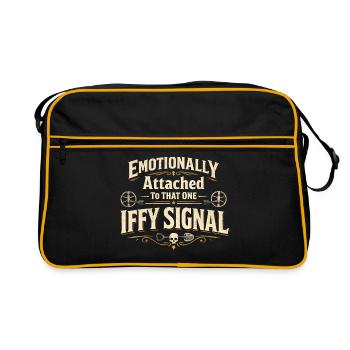 Accrochez-vous à chaque signal | Détecteur de sonde - Sac Retro - noir/or - Devant