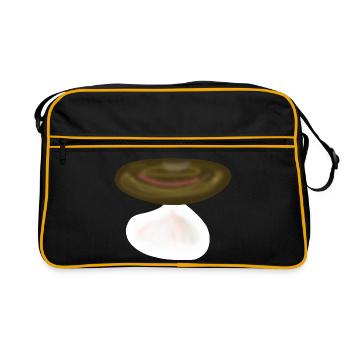 Pilz Pilze Natur - Retro Tasche - Schwarz/Gold - Vorne