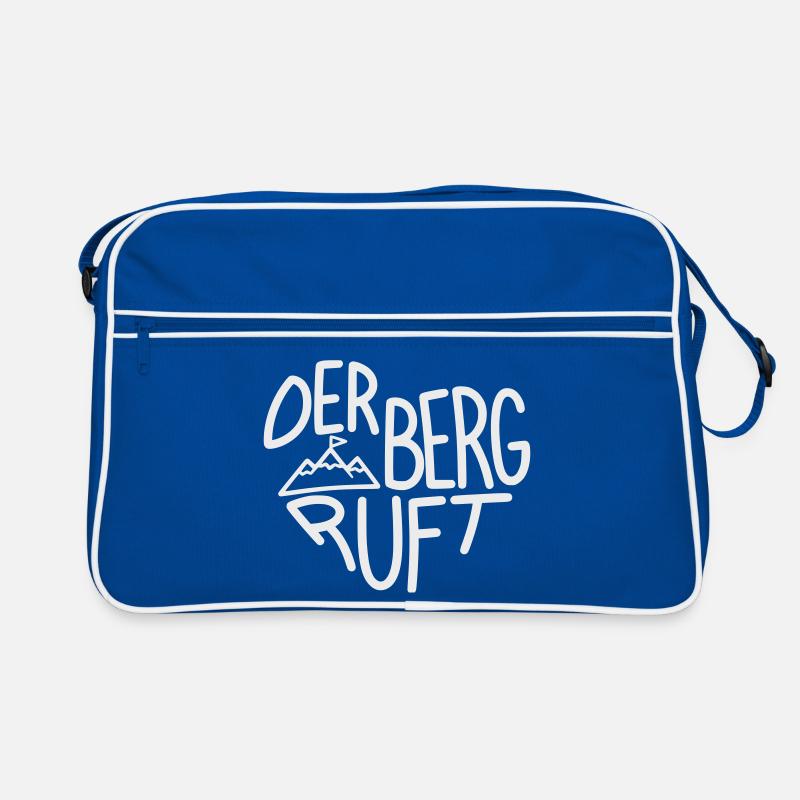 Der Berg ruft Alpenabenteuer, Designfarbe variabel Retro Tasche
