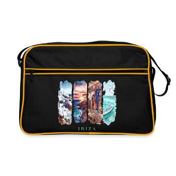 Voyage de vacances à Ibiza – Plage et fête des îles Baléares - Sac Retro - noir/or - Devant