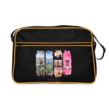 Voyage au Texas – Longhorn & Cowboy Spirit - Sac Retro - noir/or - Devant