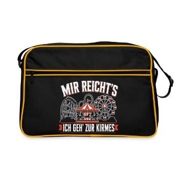 Mir Reicht's Ich Geh Zur Kirmes Kirmes Spruch - Retro Tasche - Schwarz/Gold - Vorne