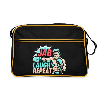 Jab Laugh Repeat Gloves Boxing Gloves - Retro Tasche - Schwarz/Gold - Vorne