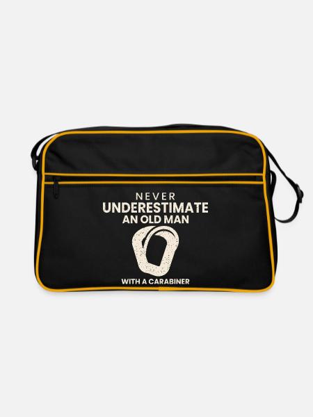 Bouldern Geschenk Klettern Kletterer Lustig - Retro Tasche - Schwarz/Gold