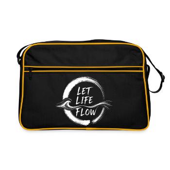 Lass das Leben fließen - Retro Tasche - Schwarz/Gold - Vorne