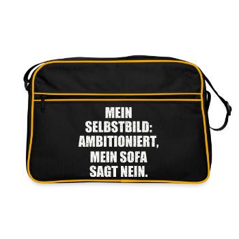 Ironischer Spruch Geschenkidee - Retro Tasche - Schwarz/Gold - Vorne