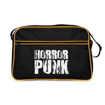 Horror Punk Stressed Text - Retro Tasche - Schwarz/Gold - Vorne
