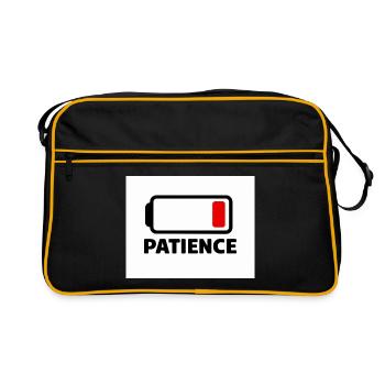 Icône de batterie PATIENCE avec police - Sac Retro - noir/or - Devant