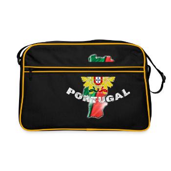 Portugal - Carte et Emblème - Sac Retro - noir/or - Devant