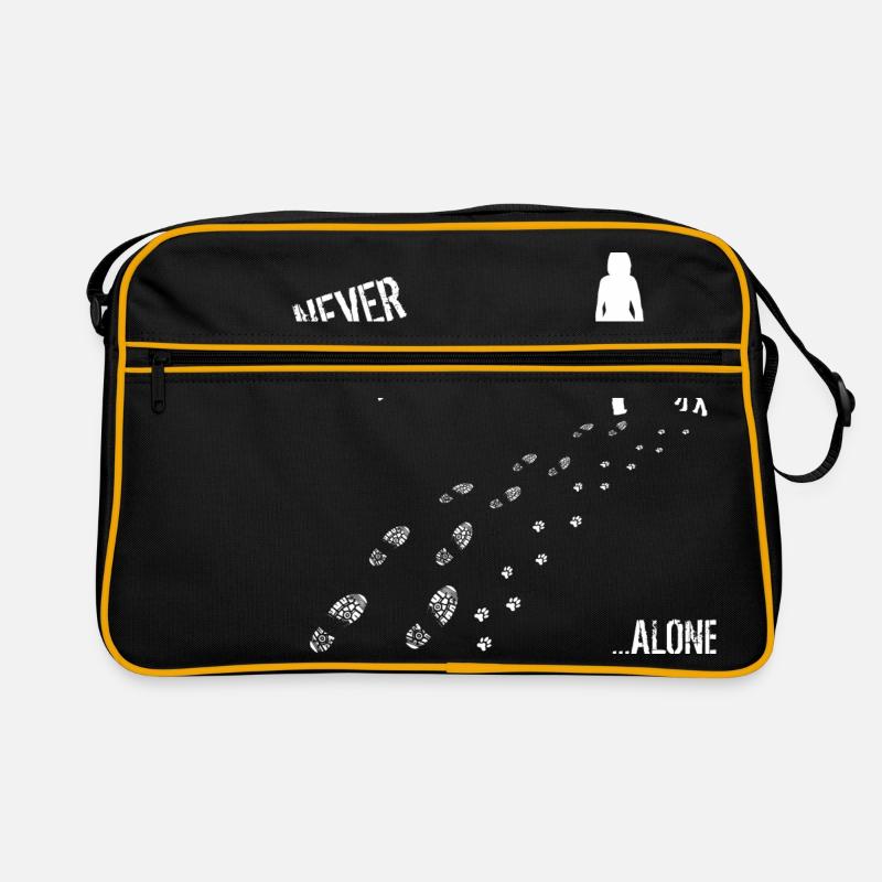 FEMME & DOG never walk alone - Sac Retro - noir/or